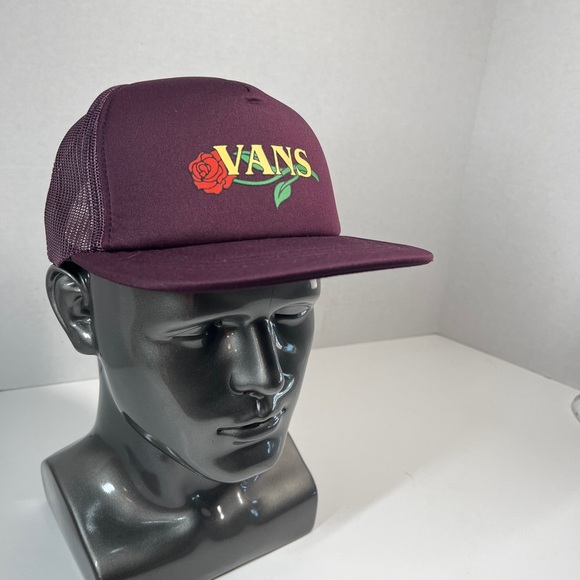 Vans Other - Vans Authentic Rose Trucker Snapback Hat burgundy/deep red